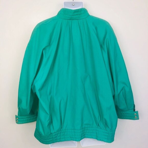 Vintage 80s Mulberry Street Womens Plus Size 22 Jacket Green Windbreaker - Picture 4 of 6
